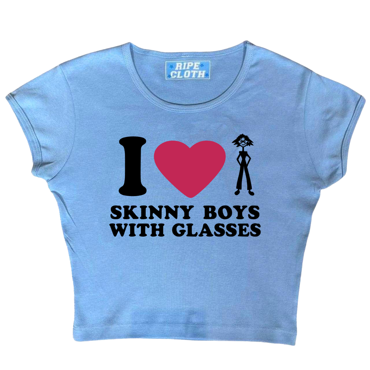 I Love Skinny Boys with Glasses 100% Cotton Baby Tee